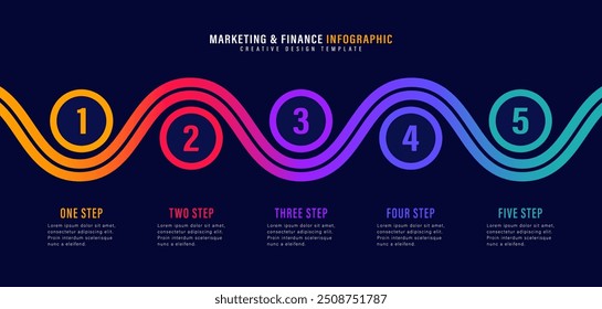 Business Infographic 5 steps to success. Vector illustration