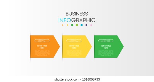 Business infographic with 7 steps or options. Horizontal business data visualization timeline template design. Vector Illustration