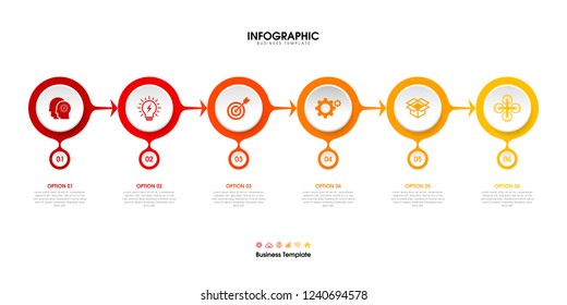 Business infographic with 7 steps, vector presentation template.