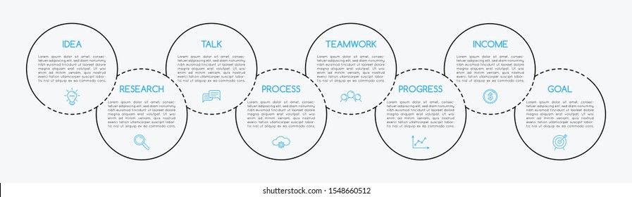 Business infographic with 8 options. Vector