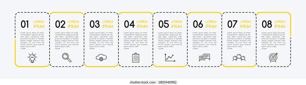 Infografía empresarial con 8 opciones. Vector