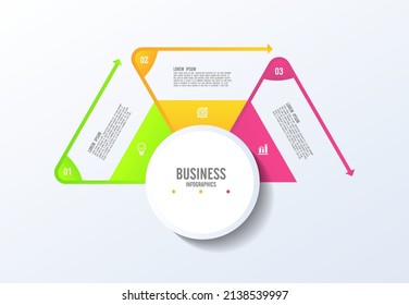 Business infographic  abstract background template  colorful with 3 step