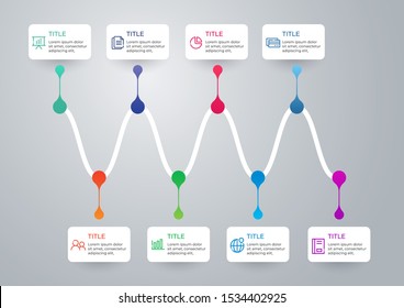 Business Infographic. Abstract elements of graph, diagram with steps, options, parts or processes.