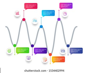 Business Infographic. Abstract elements of graph, diagram with steps, options, parts or processes.