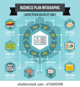 Business infographic banner concept. Flat illustration of business infographic vector poster concept for web