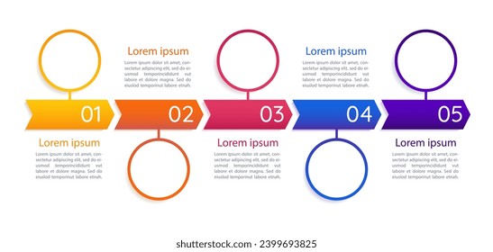 Business infographic chart design template. Professional management. Abstract infochart with copy space. Instructional graphics with 5 step sequence