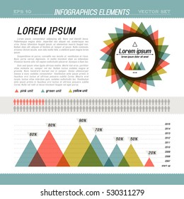Business infographic with chart template and place for text for crate presentation vector illustration