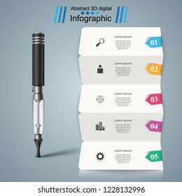 Business Infographic. Cigarette Smoke Icon. Vector Eps 10