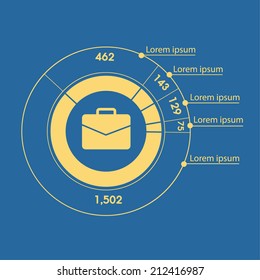 Business Infographic Circle in The Blue Background