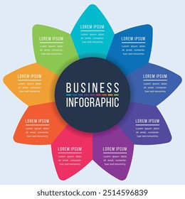 Diseño de círculos de infografía de negocios 9 pasos, objetos, Elementos u opciones infografía Plantilla de información de negocios