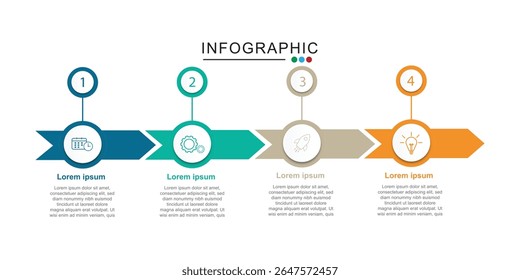 Business infographic circle design template with 4 options, steps or processes .timeline infographic template.