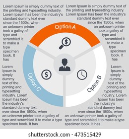 Business infographic circle in flat design. Layout for your options or steps. Abstract pattern for background