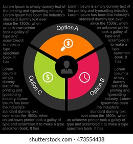 Business infographic circle in flat design. Layout for your options or steps. Abstract pattern for background