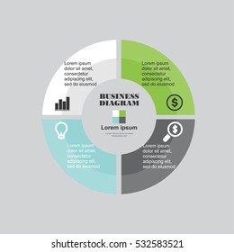 Business infographic circle in flat design. Layout for your options or steps