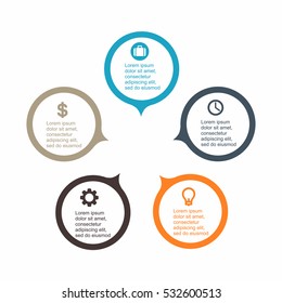 Business infographic circle in flat design. Layout for your options or steps