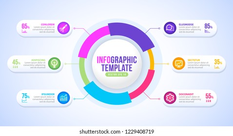 Business infographic circle label presentation template design vector, diagram, chart, graph design.