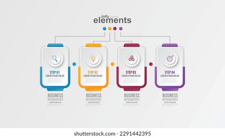 Business infographic circle shape four option, process or step for presentation. Can be used for presentations, workflow layout, banners and web design. Business concept with 4 options, steps, parts.