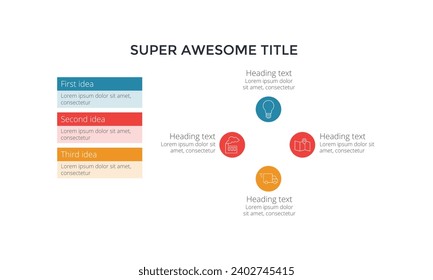 Business infographic circle shape four option, process or step for presentation. Can be used for presentations, workflow layout, banners and web design. Business concept with 4 options, steps, parts.