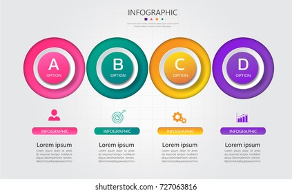 business infographic with circular element,can be used for presentation,workflow layout, diagram, website, corporate report, advertising, marketing.vector illustration