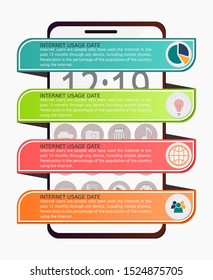 business infographic. circular rectangle outside the handphone. business infographic. can be used for layouts, brochure templates, flayers, banners, presentations, business, 