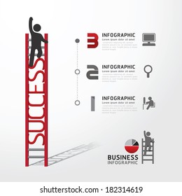 Business Infographic Climbing Ladder Concept.vector Illustration