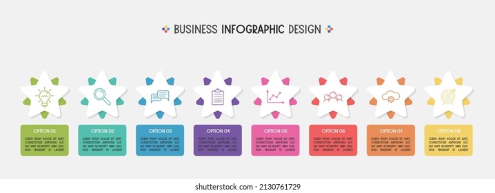 Business infographic with colourful icons. Vector