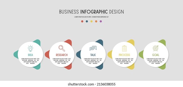 Business infographic with colourful icons. Vector