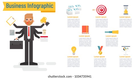 Business Infographic concept, businessman-vector illustration