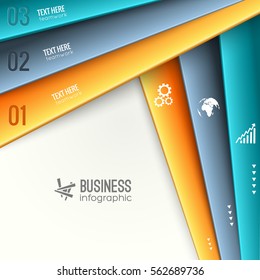 Business infographic concept with colorful lines three options text and gears globe graph icons vector illustration