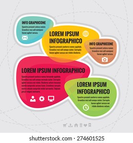 Business infographic concept for presentation, brochure, website and other projects. Curvilinear abstract forms. Design elements. 