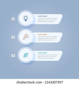 Business Infographic Concept With Three Options Or Processes On Blue Background.