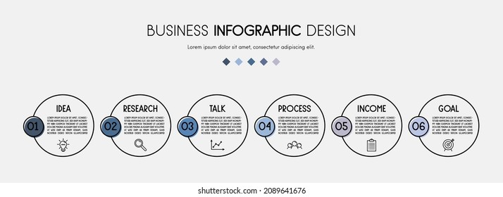 Business infographic concept. Timeline with icons. Vector