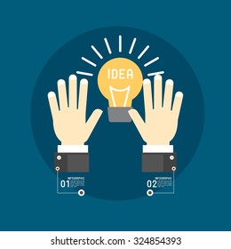 Business infographic concopt light idea
