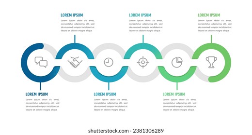 Business infographic continuous process design template. Infographic 5 options or steps. Vector illustration.