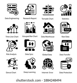 
Solide Symbole für Unternehmen und Infografiken 