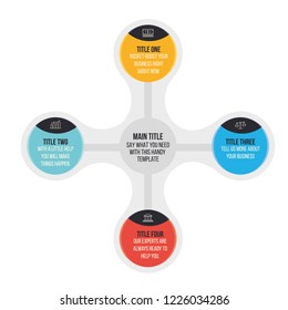 Business infographic data visualization. Abstract graphic elements in a bright colors. Process chart concept, ddiagram with 5 options. Creative business template for presentation.