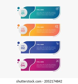Business infographic data visualization. Process chart. Abstract elements of graph, diagram with 4 steps, options, parts or processes. Vector business template for presentation. Creative infographic.