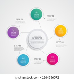 Business infographic. Business data visualization. Vector infographics timeline design template. Diagram with steps, processes or options.can use for workflow layout, web design, diagram,annual report