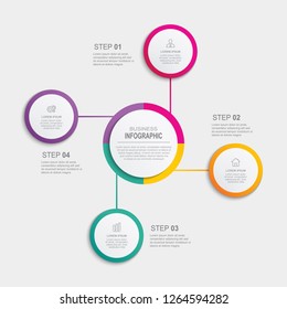 Business infographic. Business data visualization. Vector infographics timeline design template. Diagram with steps, processes or options.can use for workflow layout, web design, diagram,annual report