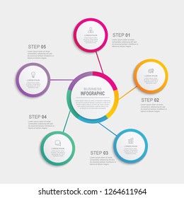 Business infographic. Business data visualization. Vector infographics timeline design template. Diagram with steps, processes or options.can use for workflow layout, web design, diagram,annual report