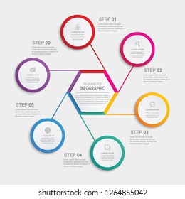 Business infographic. Business data visualization. Vector infographics timeline design template. Diagram with steps, processes or options.can use for workflow layout, web design, diagram,annual report