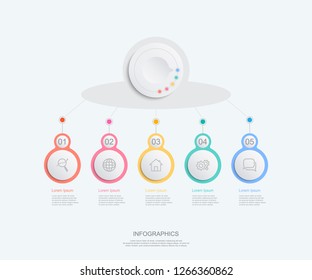 Business infographic. Business data visualization. Vector infographics timeline design template. Diagram with steps, processes or options.can use for workflow layout, web design, diagram,annual report