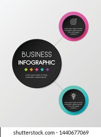 Business infographic design with 2 steps. Vector