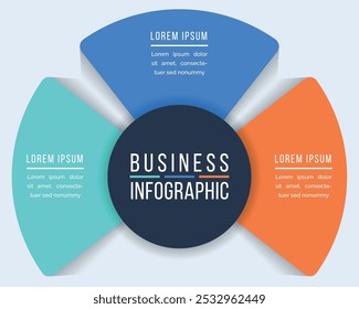 Business Infográfico design 3 etapas, objetos, elementos ou opções infográfico modelo de negócios