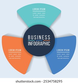 Business Infográfico design 3 etapas, objetos, elementos ou opções infográfico modelo de negócios