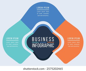 Business Infographic design 3 steps information