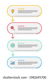 business infographic design, 4 step timeline vector illustrations