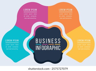 Business Infographic design 4 steps information