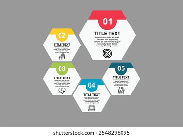 Business infographic design with 5 options Infographic steps template flat design