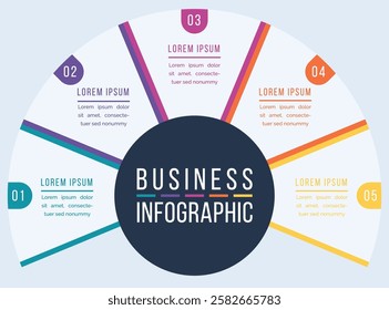 Business Infographic design 5 steps information